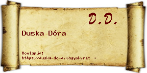 Duska Dóra névjegykártya